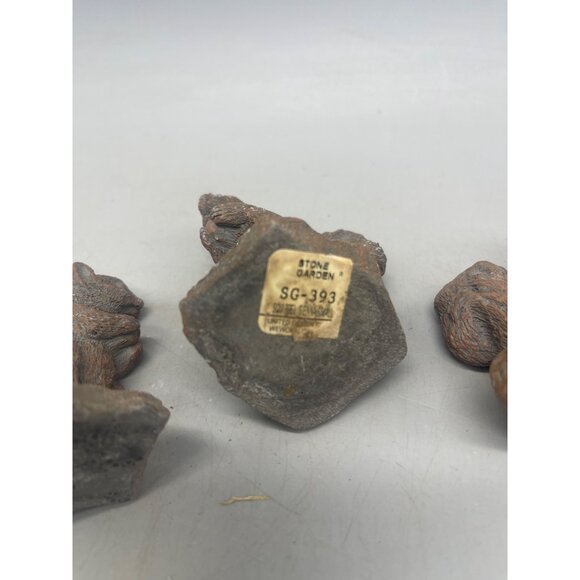 set of 3 squirrel figurine stone look garden decor shelf brown 2.5" READ - Picture 9 of 9